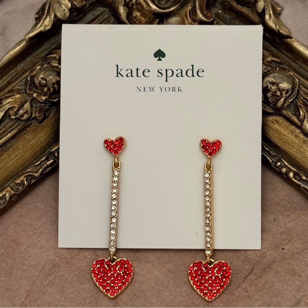 KATE SPADE • Yours Truly Heart to Heart Earrings - Picture 4 of 4